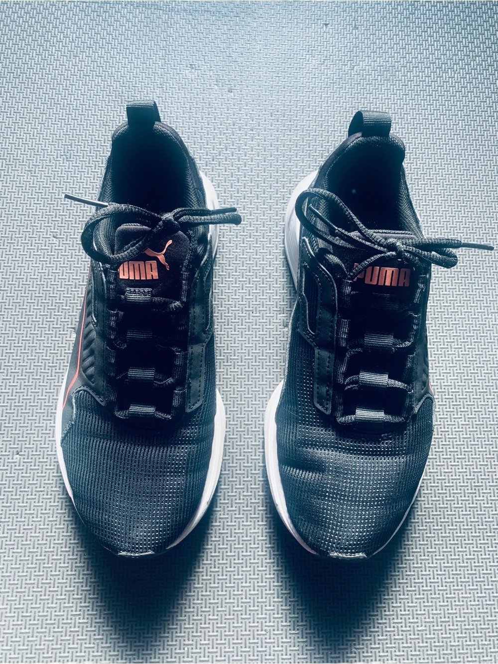 Puma Women’s Black Sneakers with Coral Logo